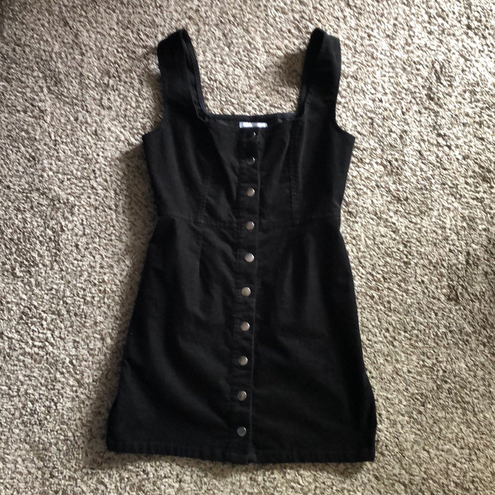 Corduroy Button Front Mini Dress